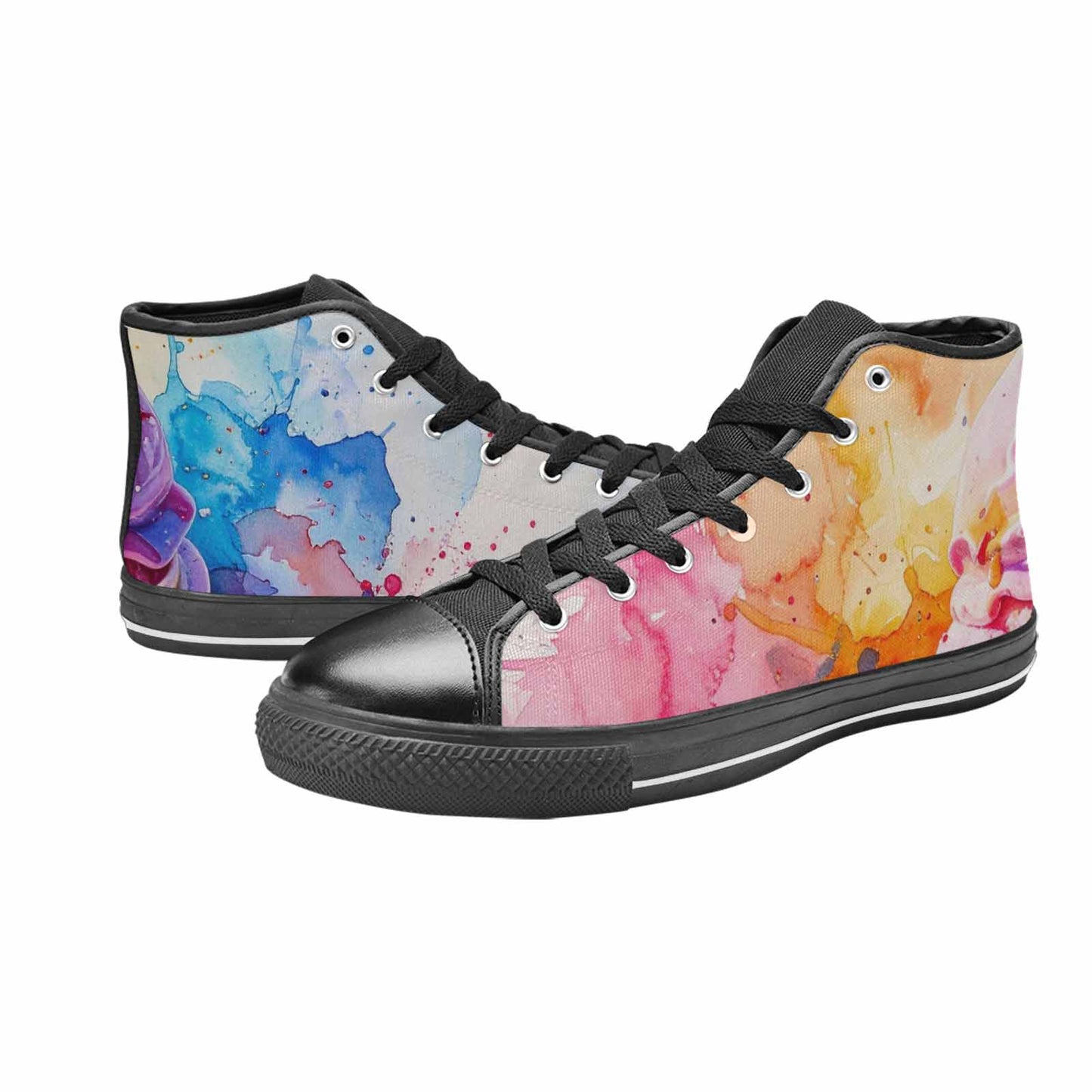 WOMEN'S Melting Icecream Collage High Top Canvas Neon Fantasy Shoes