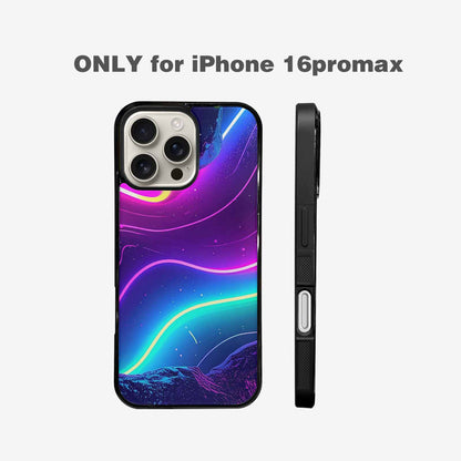 iPhone 16 Pro Max Case — 1980s Neon Cartoon Art Pattern, Custom Art Phone Cover