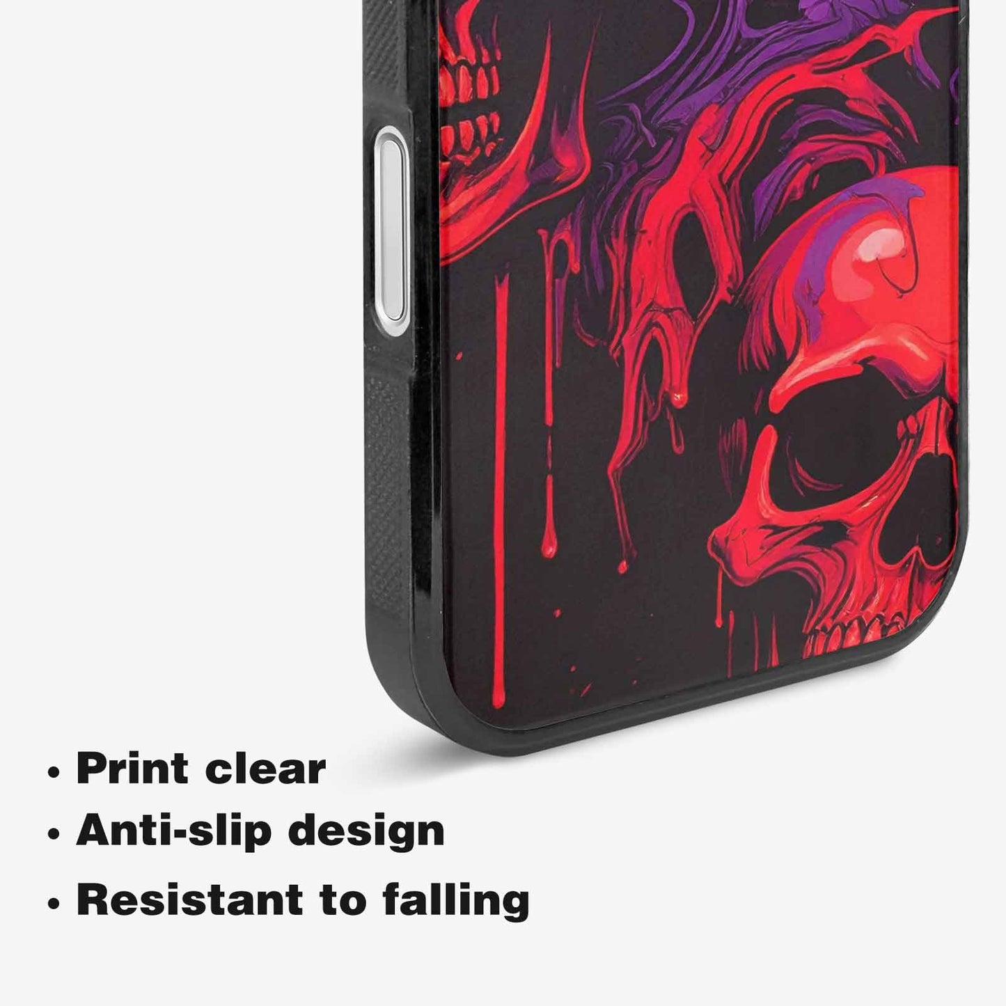 iPhone 16 Plus Case — Red Purple Skeletons Neon Drip Melting, Custom Print Case Cover