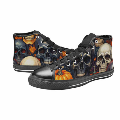 MEN'S Skulls - Halloween High Top Canvas Grunge Custom Shoes