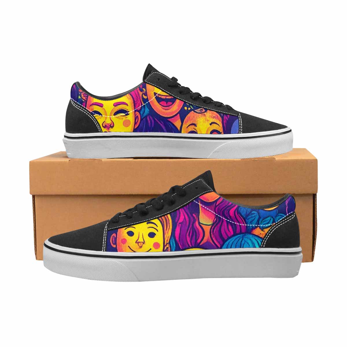 WOMEN'S Funny Looking Cartoon Canvas Lace-Up Neon Fantasy Shoes