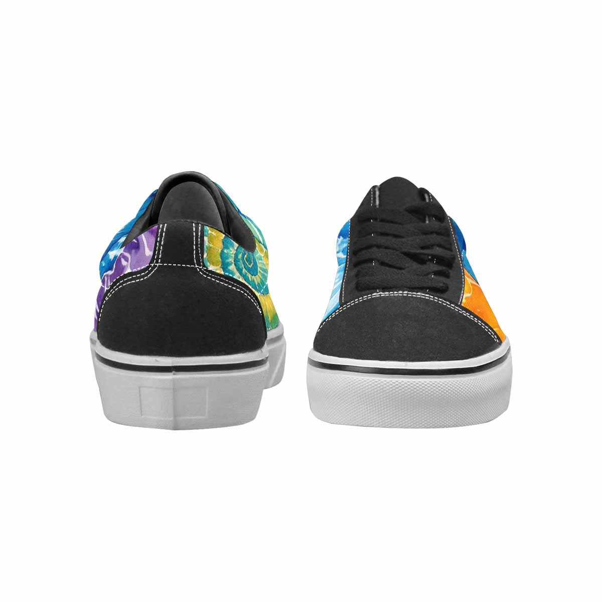 WOMEN'S Tie Dye Swirl Canvas Lace-Up Vibrant Chaos Custom Sneakers