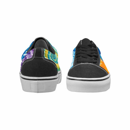 WOMEN'S Tie Dye Swirl Canvas Lace-Up Vibrant Chaos Custom Sneakers