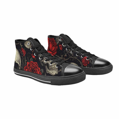 WOMEN'S Gothic Skulls Roses High Top Canvas Y2K Shoes