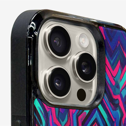 iPhone 16 Pro Max Case — Psychedelic Chevron Vortex, Unique Phone Case Design