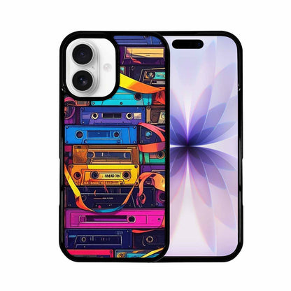 iPhone 17 Case — Retro Cassette Tape Pattern Retro Vintage, Custom Print Case Cover