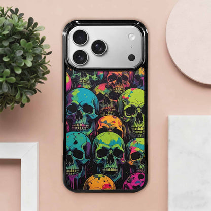 iPhone 17 Pro Max Case — Of Skulls Neon Camo Gothic Skulls, Unique Phone Case Design