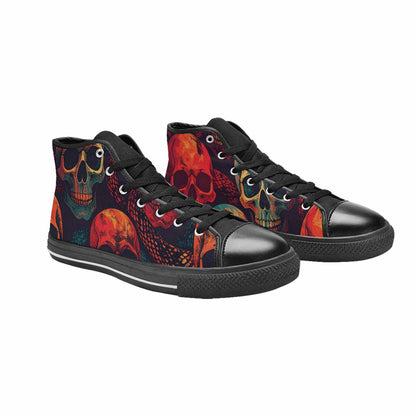 MEN'S Snake Skulls Print High Top Canvas Grunge Shoes