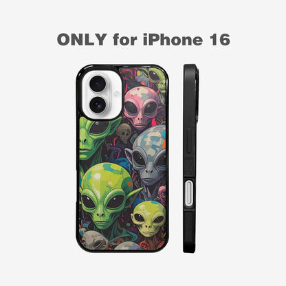 iPhone 16 Case — Aliens Camo Aliens Pattern Hundreds Of, Unique Phone Case Design