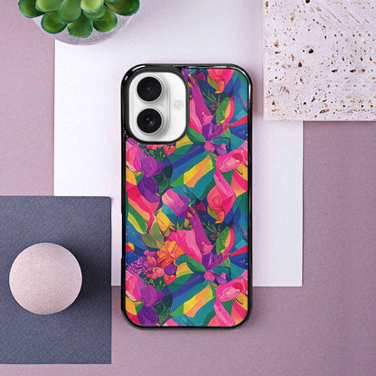 iPhone 16 Case — Polysexual Flag Color Theme Small Rainbow, Custom Print Case Cover