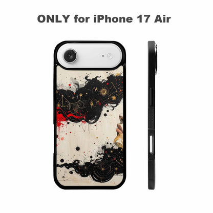iPhone 17 Air Case — Black Red Ink Zodiac Constellation Original, Unique Phone Case Design