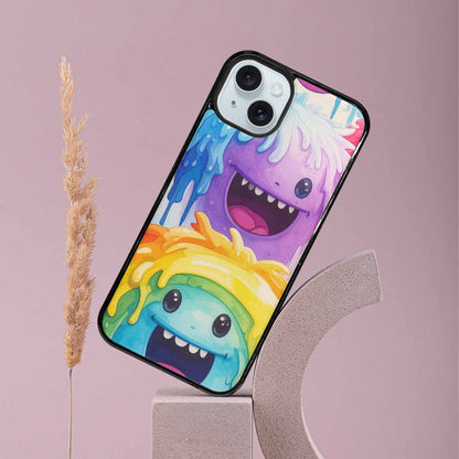 iPhone 15 Plus Case — Rainbow Sherbet Monster, Unique Phone Case Design
