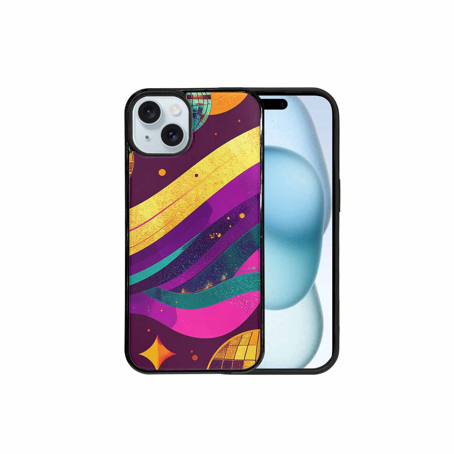 iPhone 15 Plus Case — 1970s Disco Art Pattern, Custom Designed Case Cover