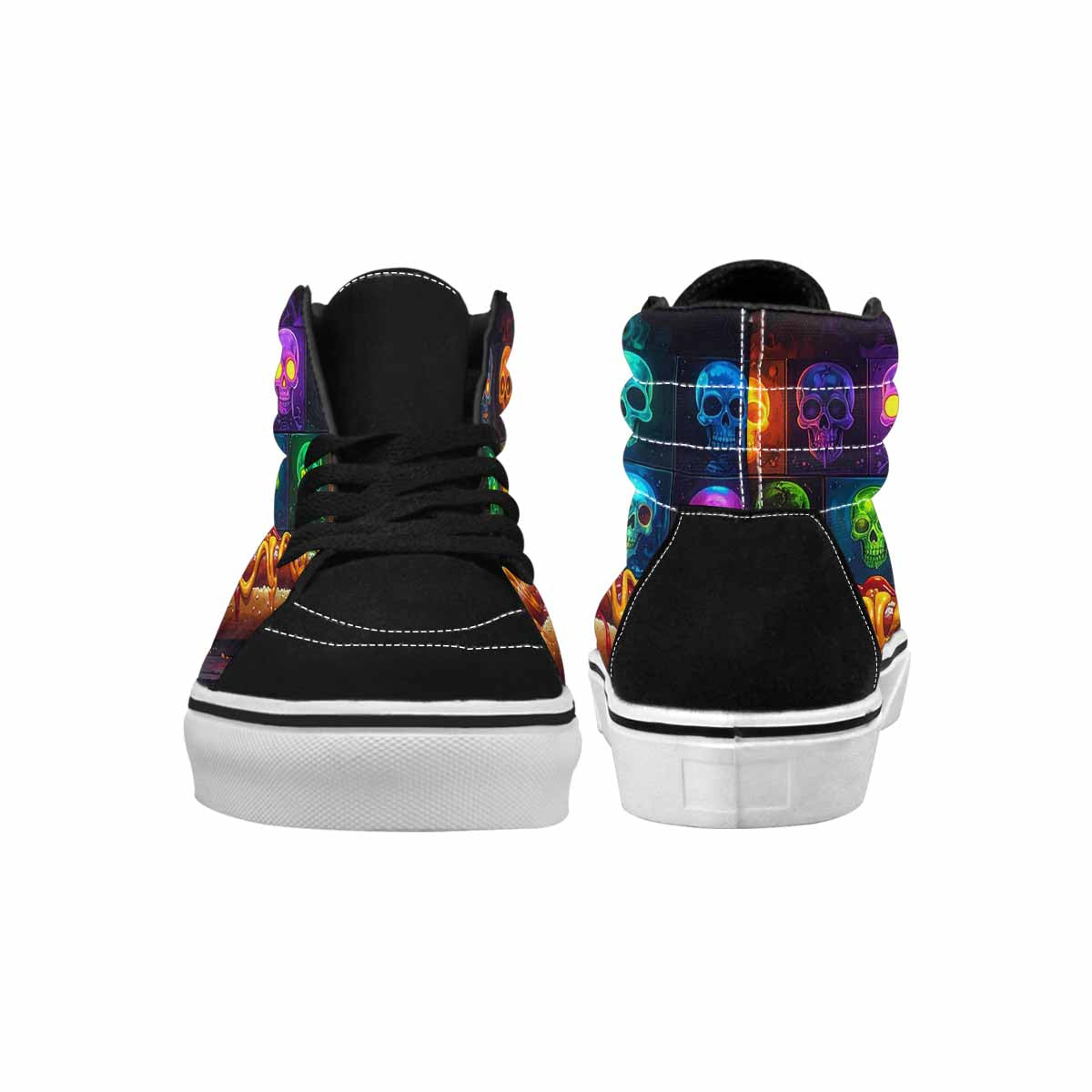 MEN'S Toxic Skeleton Hot Dog High Top Canvas Cottagecore Sneakers