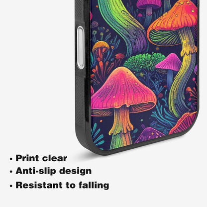 iPhone 16 Case — Mushroom Psychedelic Art Seamless Pattern Vibrant, Custom Art Phone Cover