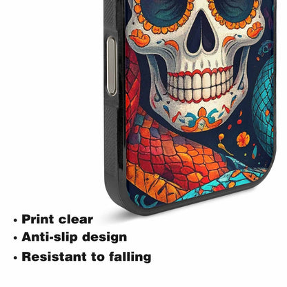 iPhone 16 Pro Max Case — Snake Skulls Print Alt Custom, Custom Art Phone Cover