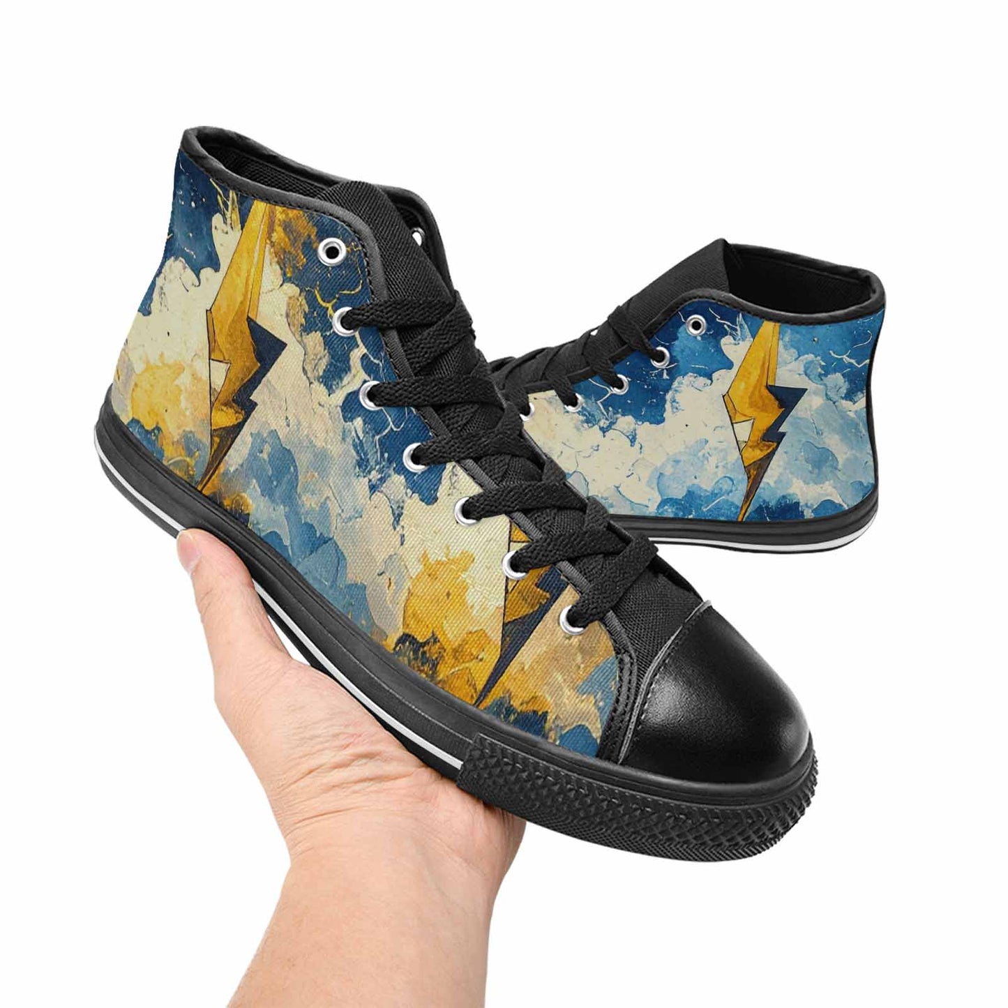 MEN'S Lightning Bolt High Top Canvas Aesthetic Custom Shoes