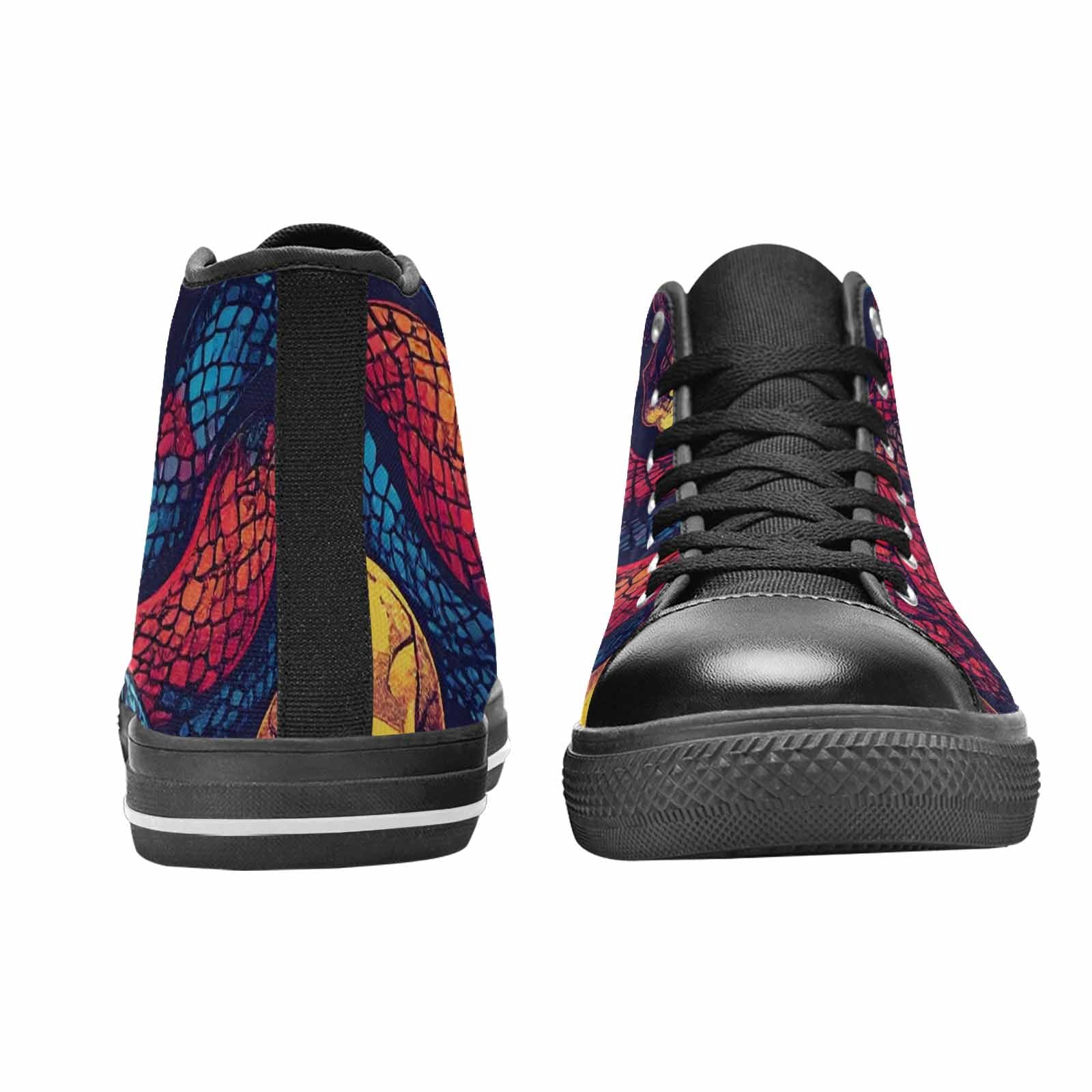 MEN'S Snake Skulls Print High Top Canvas Vivid Custom Shoes