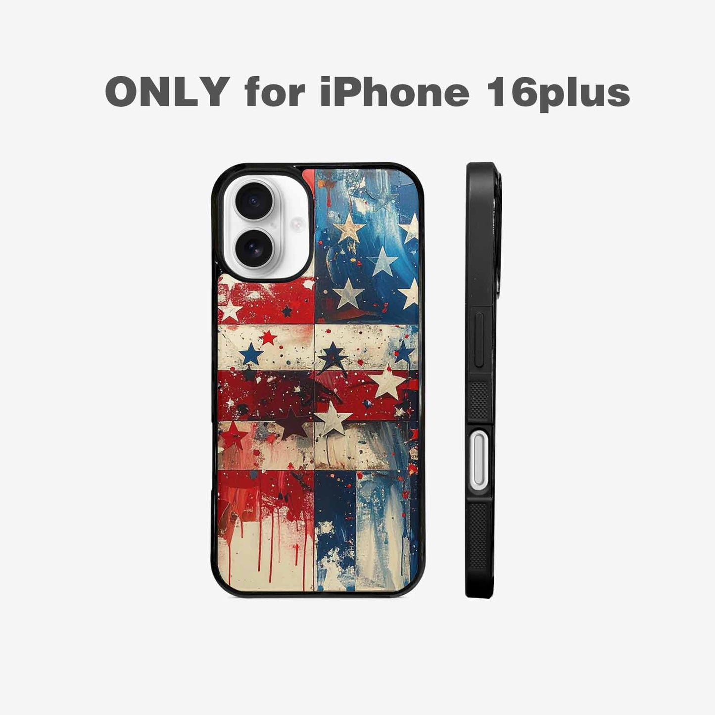 iPhone 16 Plus Case — Patriotic Stars And Stripes American Stars, Custom Designed Case Cover