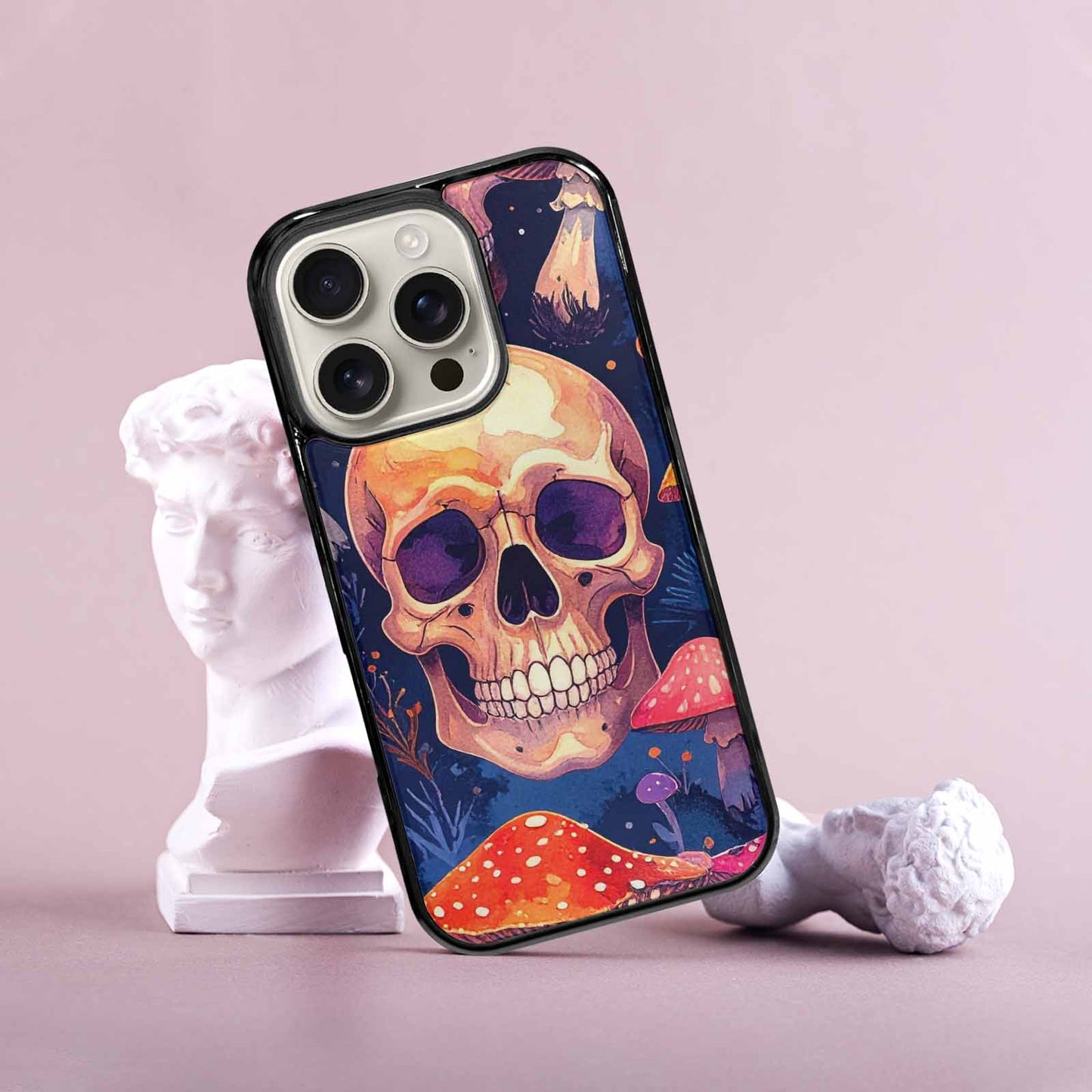 iPhone 16 Pro Case — Mushroom Skulls Custom, Custom Phone Case