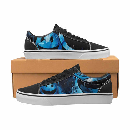 WOMEN'S Melting Moon Smiley Lace-Up Canvas Melting Art Custom Sneakers
