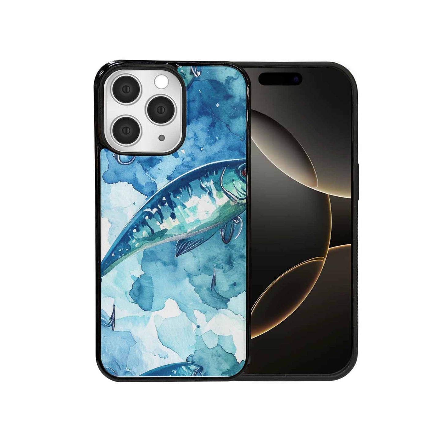 iPhone 15 Pro Max Case — Fishing Lure And Hook Pattern Seamless, Unique Phone Case Design