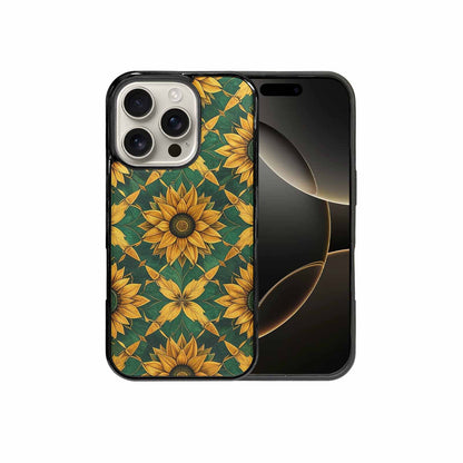 iPhone 16 Pro Case — Sunflower Mandala Kaleidoscope, Customized Protective Case