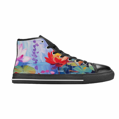 MEN'S Monet-Style Impressionist Water High Top Canvas Surreal Sneakers