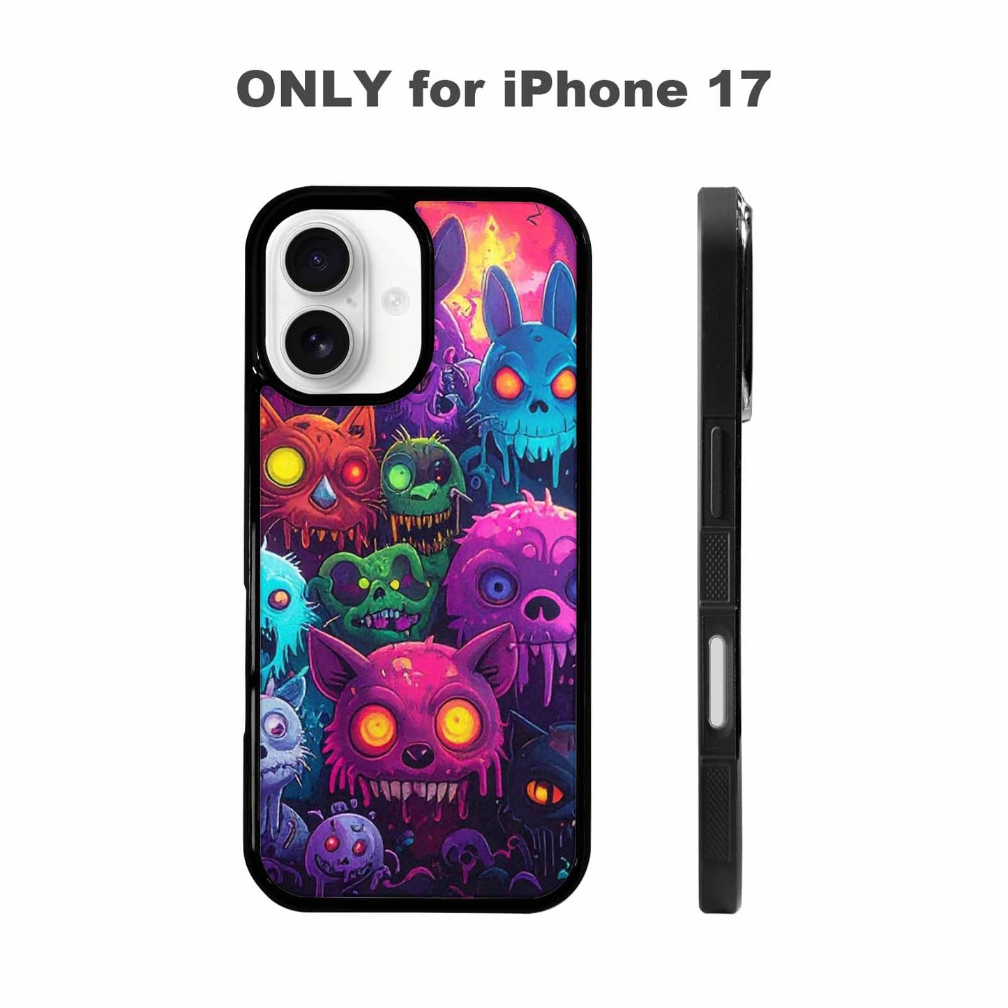 iPhone 17 Case — Mixed Toxic Glow Creature Cartoon Cute, Custom Designed Case Cover