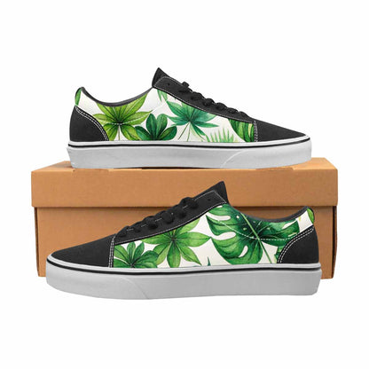 WOMEN'S Seven-Point Palmate Leaf Canvas Lace-Up Grunge Custom Shoes