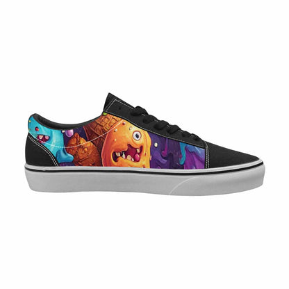 WOMEN'S Melting Ice Cream Monster Lace-Up Canvas Kaleidoscope Sneakers