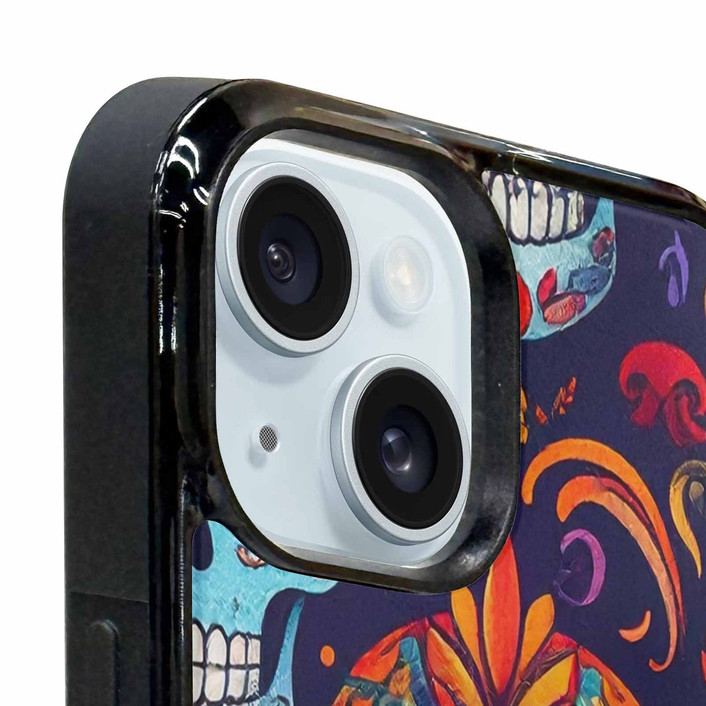 iPhone 15 Plus Case — Day Dead Sugar Skull Art 100s, Custom Print Case Cover