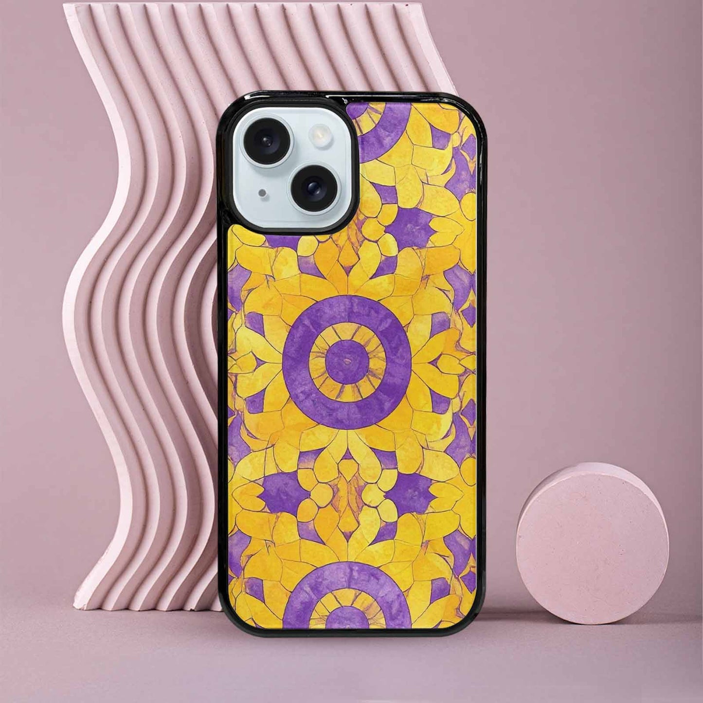 iPhone 15 Case — Intersex Flag Color Theme Small Rainbow, Unique Phone Case Design