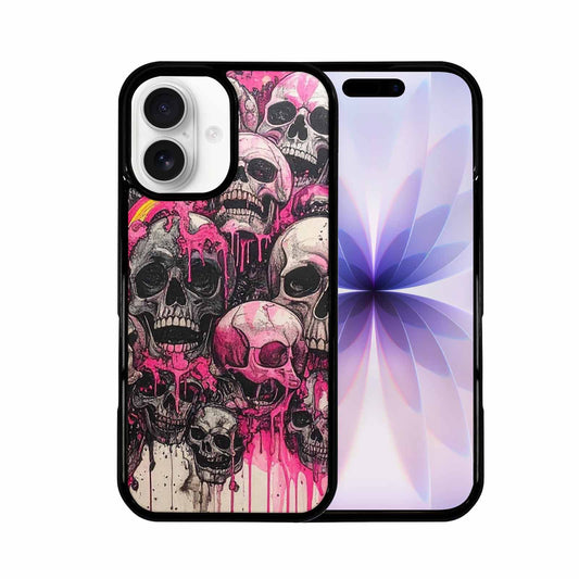 iPhone 17 Case — Black &amp; Pink Ink Gothic Skulls, Custom Art Phone Cover