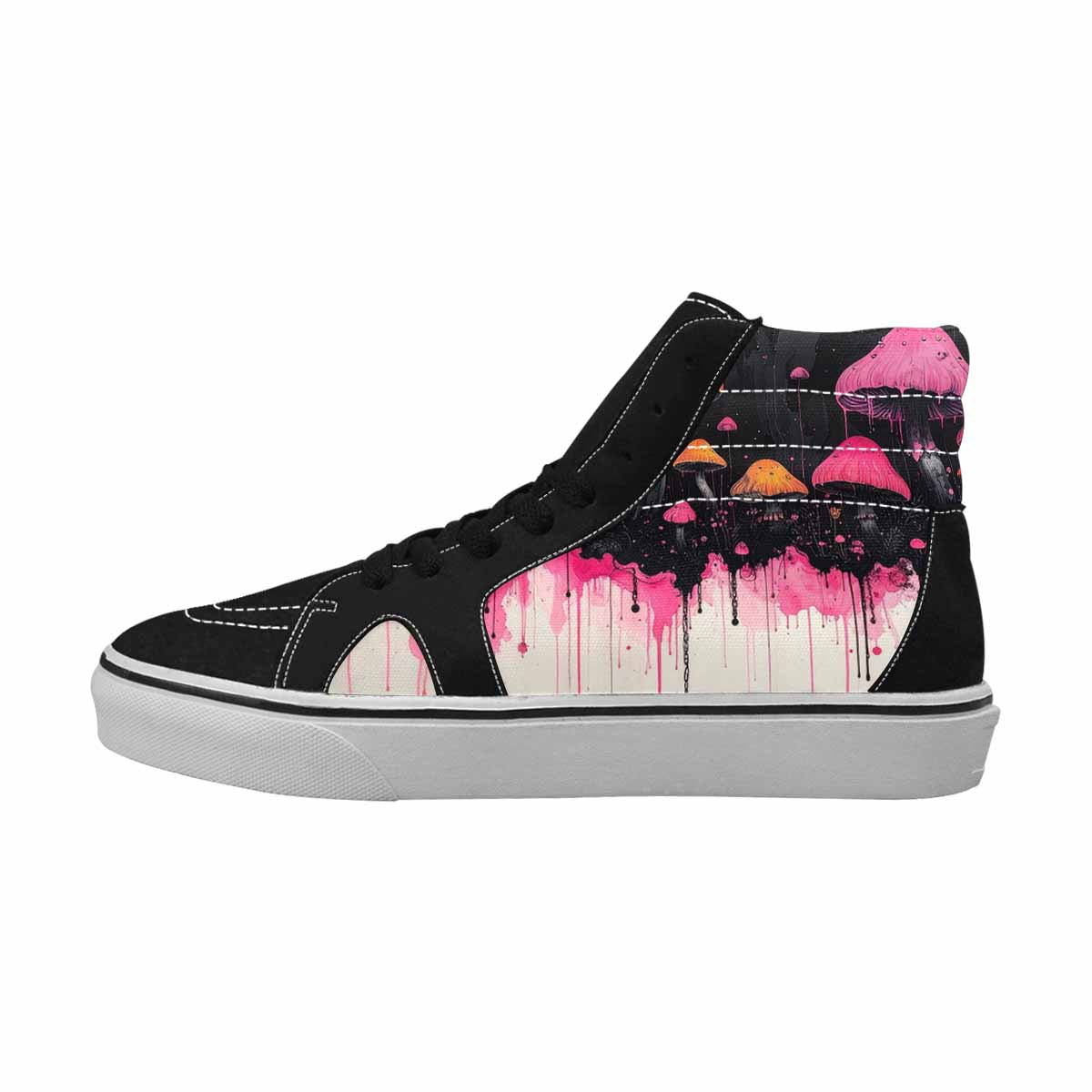 MEN'S Rainbow Drip Mushrooms High Top Canvas Grunge Shoes