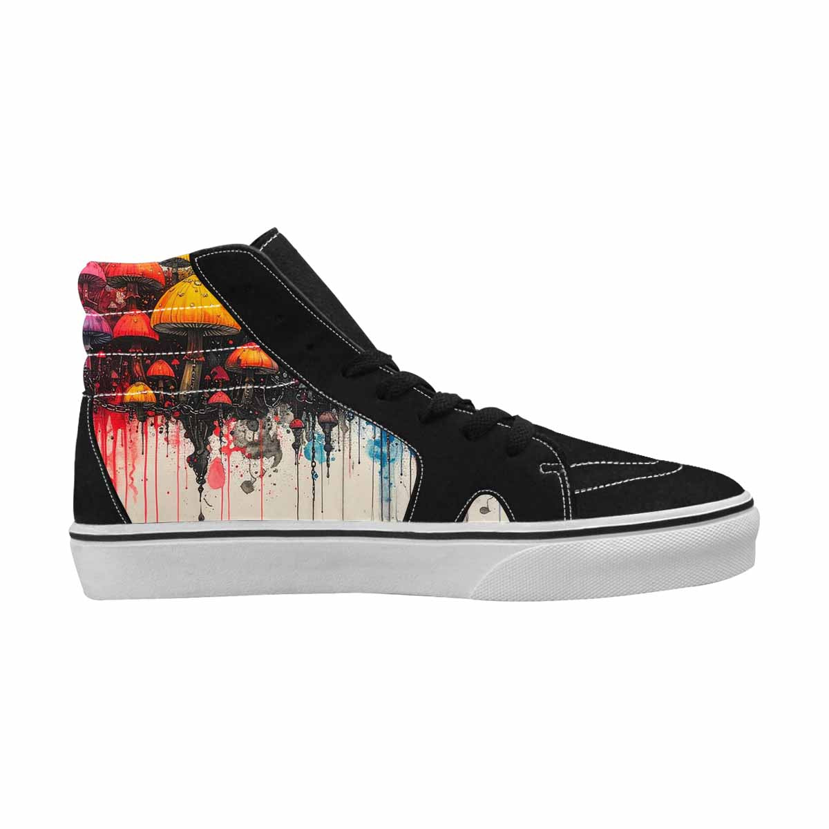 MEN'S Rainbow Drip Mushrooms High Top Canvas Dreamcore Custom Shoes