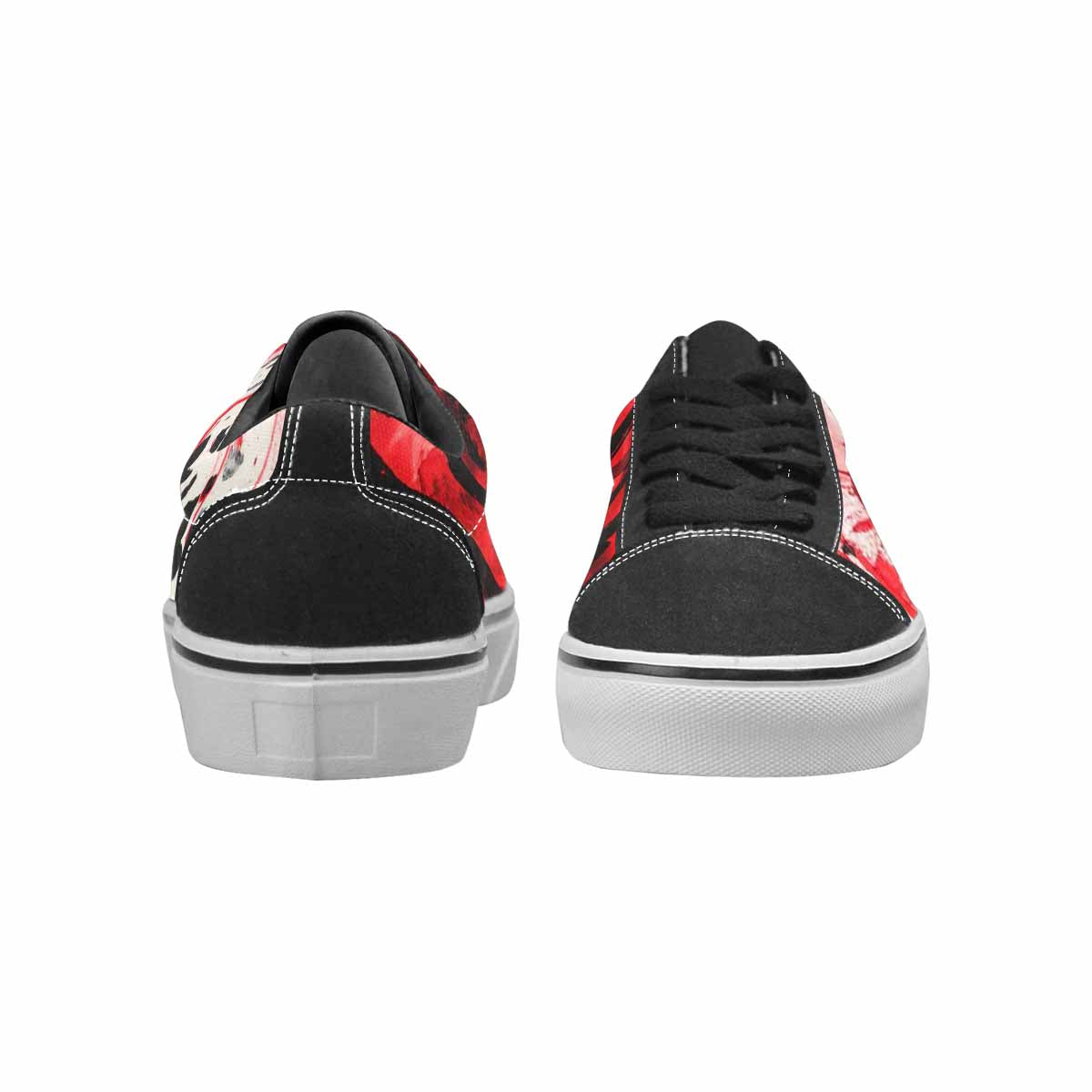 WOMEN'S Animal Print (black & Lace-Up Canvas Y2K Custom Shoes