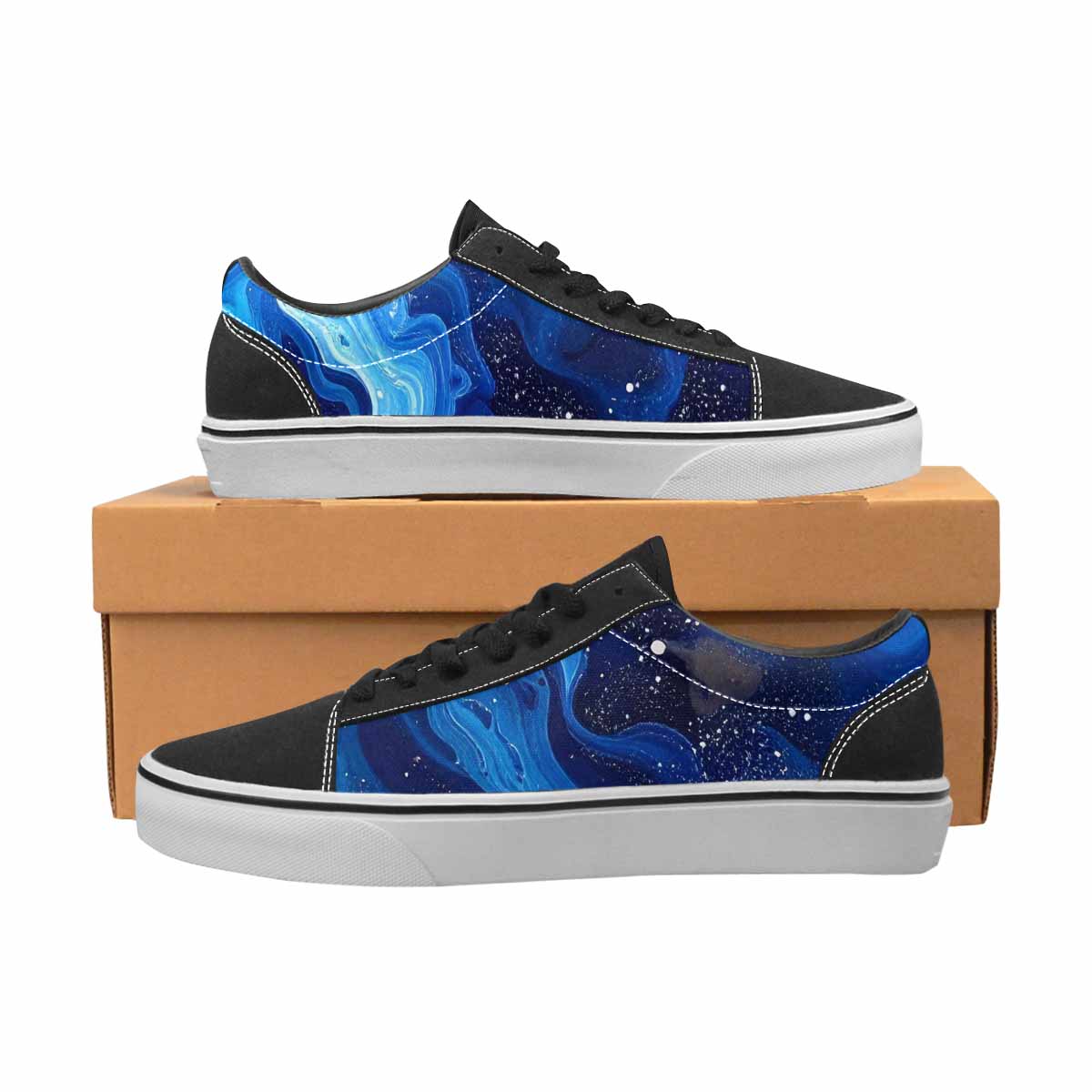 WOMEN'S Galaxy Art - Canvas Lace-Up Neon Fantasy Shoes