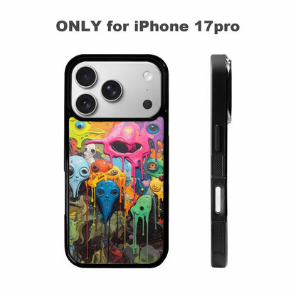 iPhone 17 Pro Case — Aliens Camomelting Aliens Patt Alien Scifi, Custom Art Phone Cover
