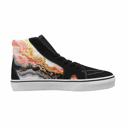 MEN'S Marble Vein High Top Canvas Cottagecore Custom Sneakers