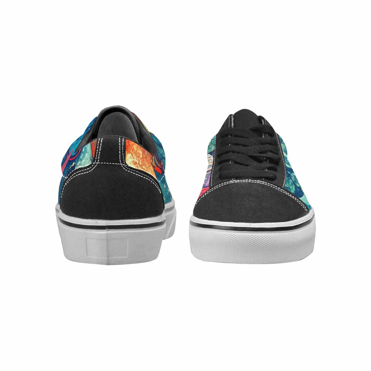 MEN'S Fish Scale Coral Canvas Lace-Up Grunge Custom Shoes
