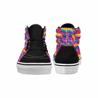 MEN'S Pansexual Flag Color High Top Canvas Vivid Custom Sneakers