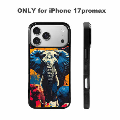 iPhone 17 Pro Max Case — Bold Splatter Elephant Original Art, Custom Phone Case