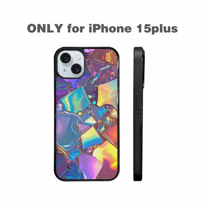 iPhone 15 Plus Case — Holographic Iridescent Shimmer Pattern Hundreds Of, Custom Printed Phone Case