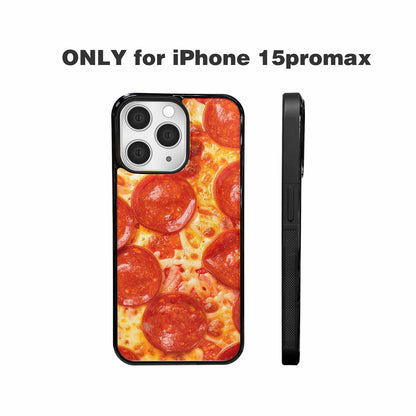 iPhone 15 Pro Max Case — Pepperoni Pizza Background Art Filling Entire, Customized Protective Case