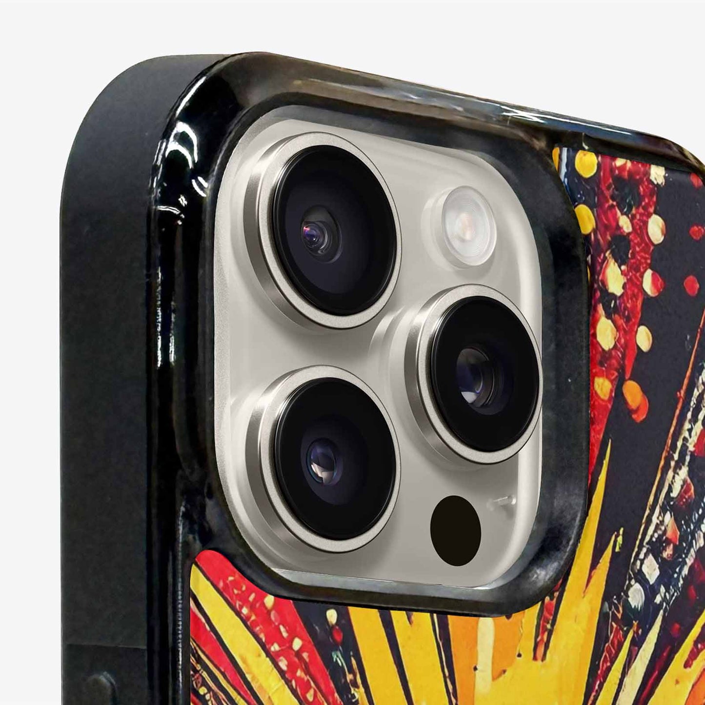 iPhone 15 Pro Max Case — Comic Halftone Comic Bursts Pattern Hundreds, Custom Made Phone Cover