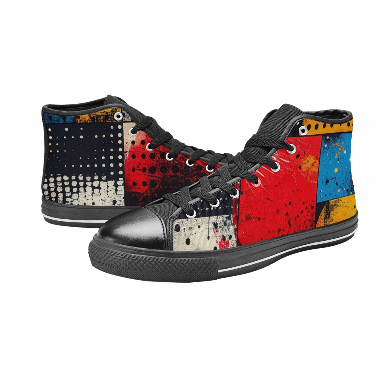 MEN'S Comic Book Halftone High Top Canvas Dreamcore Custom Sneakers