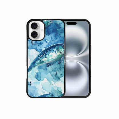 iPhone 16 Plus Case — Fishing Lure And Hook Pattern Seamless, Custom Designed Case Cover