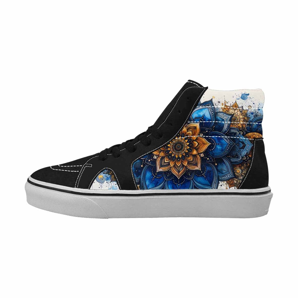 MEN'S Mandala Medallion High Top Canvas Vibrant Chaos Custom Sneakers