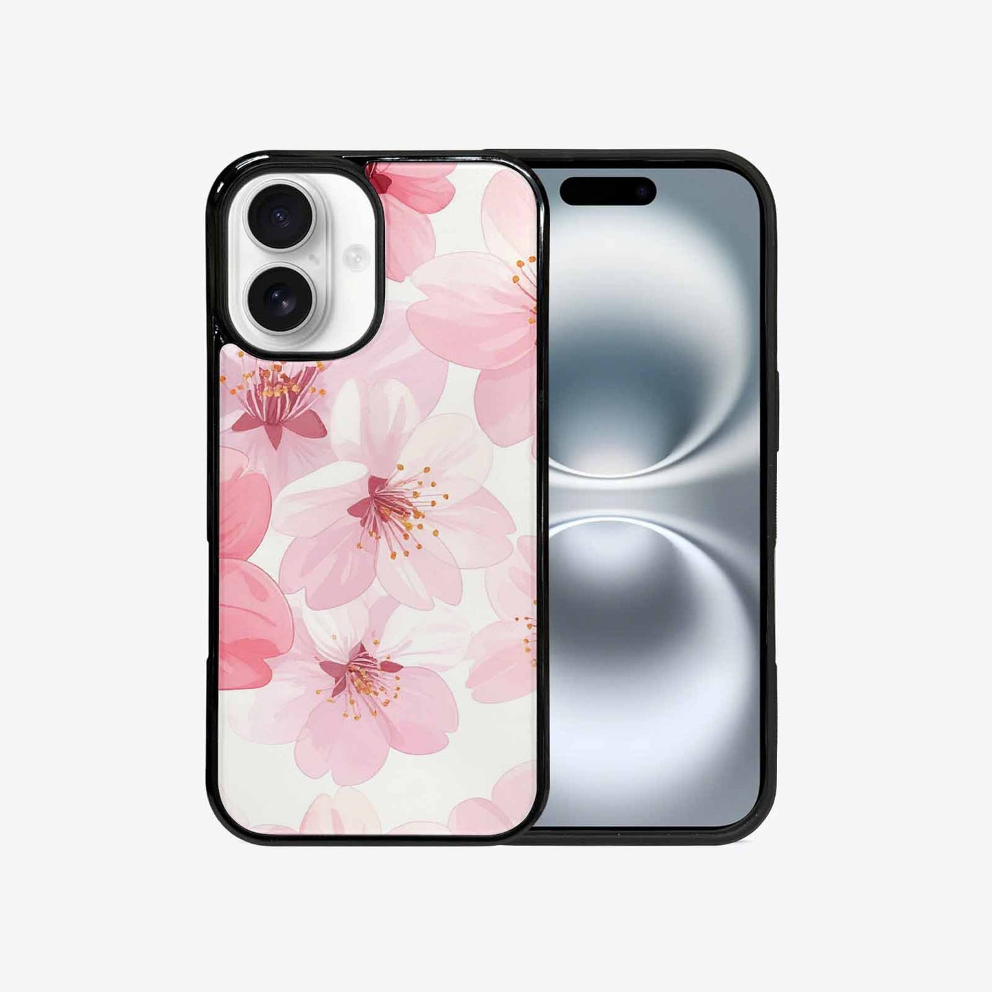 iPhone 16 Case — Japanese Cherry Blossom Pattern Sakura Flowers, Customized Protective Case